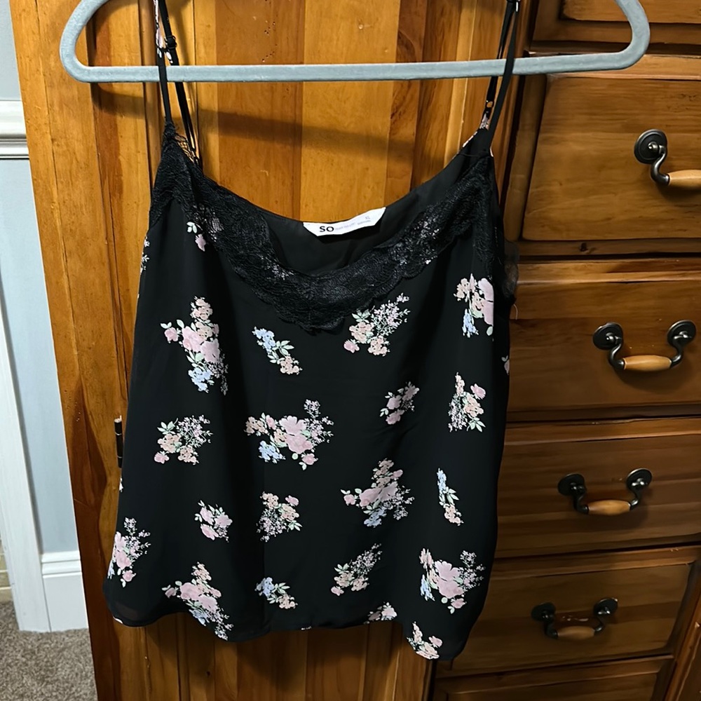 Chiffon flower cami